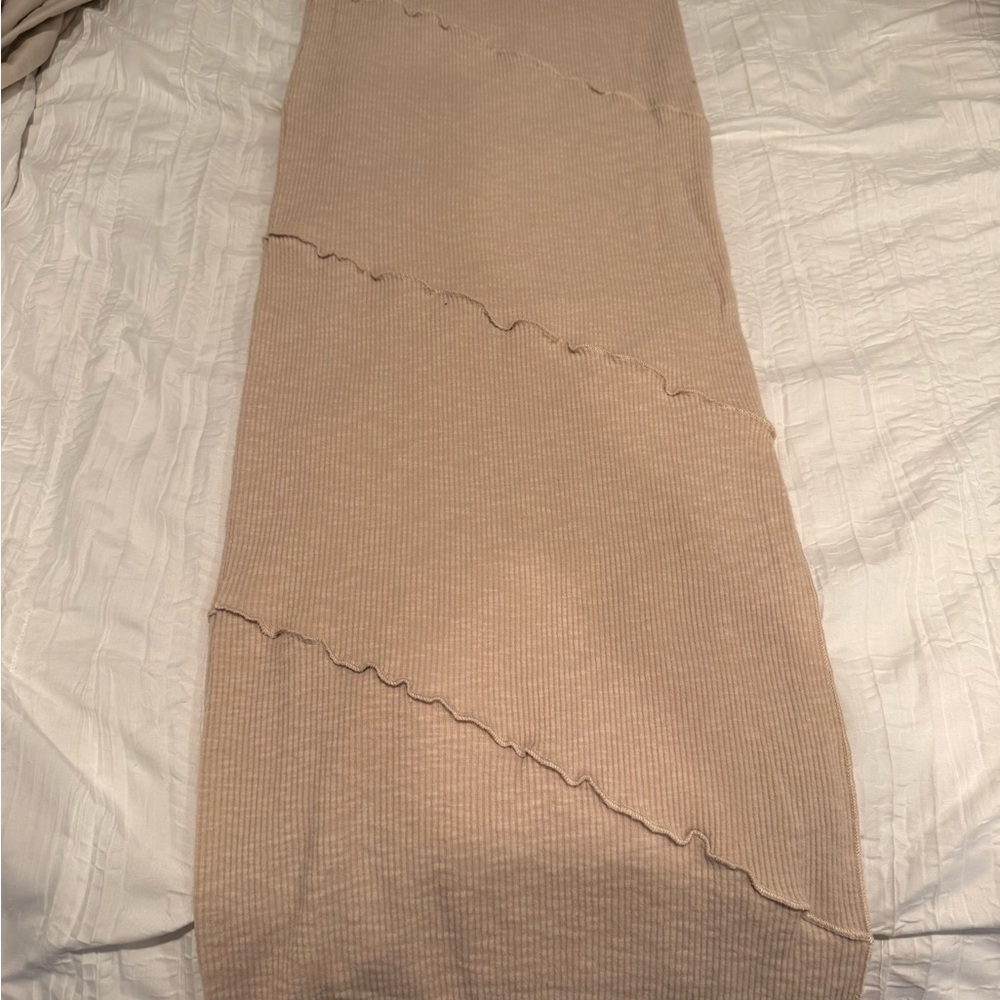 Princess Polly Brown Tan Maxi Pencil Skirt Asymmetrical